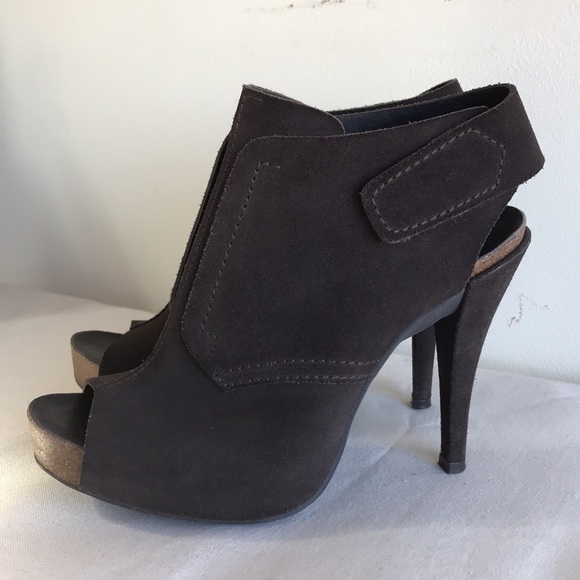 Pedro Garcia stilletto Heel sz 38.5 open toe back strap brown suede cork footbed - Picture 3 of 12